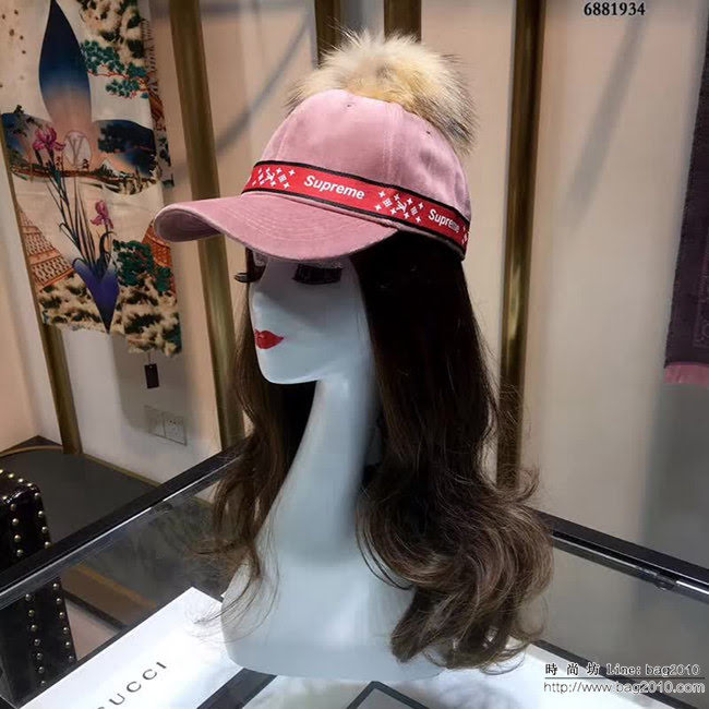 LV與supreme聯名秋冬款 時尚百搭絲絨棒球帽 6881934 LLWJ5816